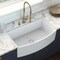 Ruvati 33 inch Fireclay White Farmhouse Kitchen Sink Bow Front Curved Apron Single Bowl RVL2398WH - alternate 7